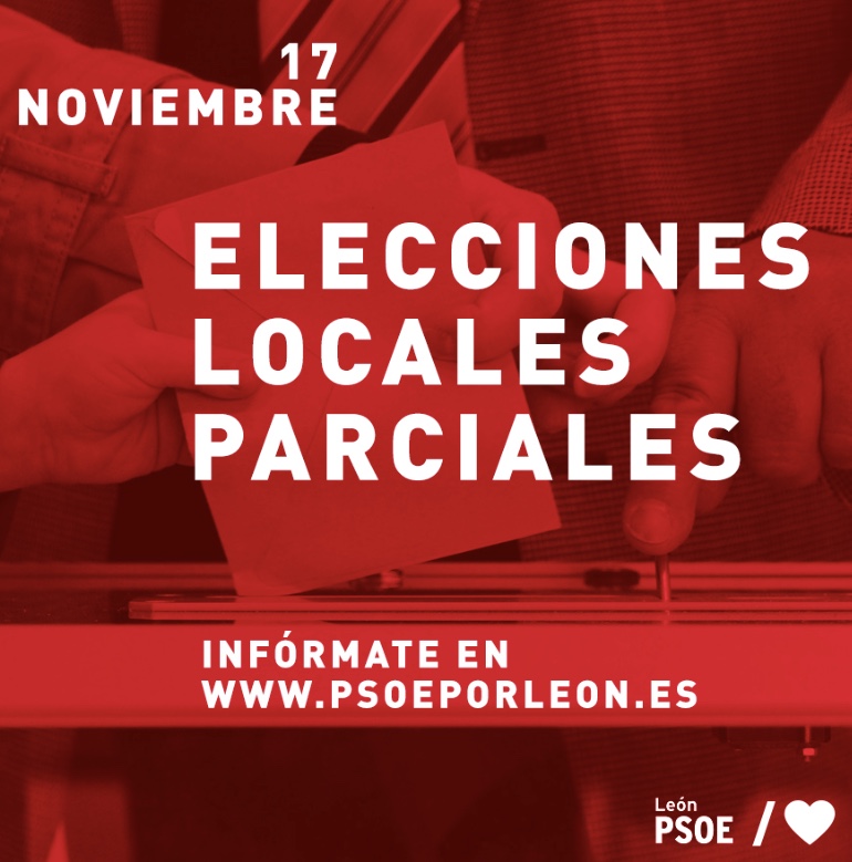 El PSOE de León anima a la participación en las Elecciones Locales Parciales
