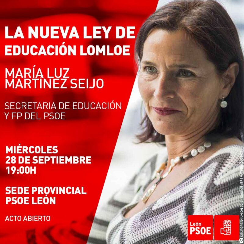 La sede provincial del PSOE de León acoge un acto abierto sobre la nueva Ley de Educación LOMLOE