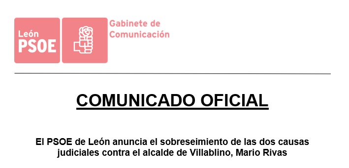 El PSOE de León anuncia el sobreseimiento de las dos causas judiciales contra el alcalde de Villablino, Mario Rivas